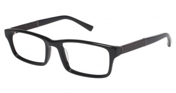 Tura T123 Eyeglasses, Black W/Brow Leather (BLK)