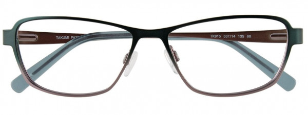 Takumi TK915 Eyeglasses, 060 - Satin Dark Teal & Silver
