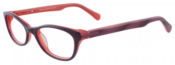 EasyClip EC286 Eyeglasses, 030 - Marbled Plum & Coral