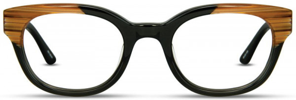 Cinzia Designs CIN-5013 Eyeglasses, 3 - Charcoal / Amber Stripe