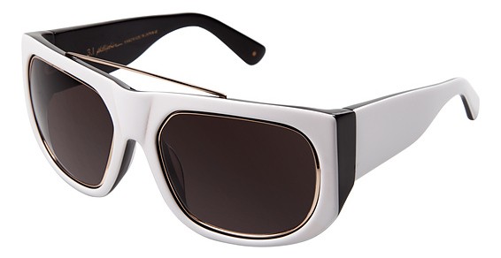 Phillip Lim RYDER Sunglasses, WHTBK WHITE BLACK (Solid dark grey)