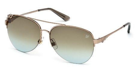Swarovski SK-0025 Sunglasses, 34f - Shiny Light Bronze / Gradient Brown