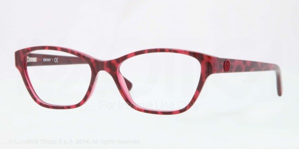 DKNY DY4644 Eyeglasses, 3617 TOP LEOPARD ON CYCLAMEN (RED)