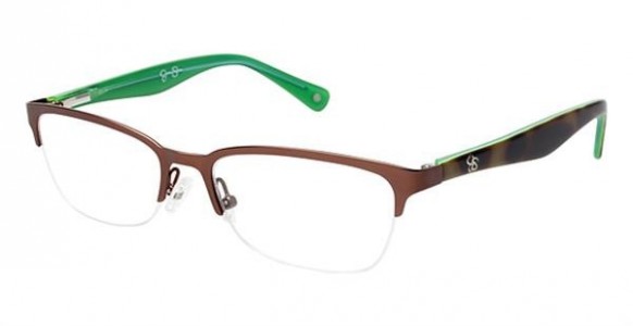 Jessica Simpson J1012 Eyeglasses, BRN Brown/Tortoise, Green