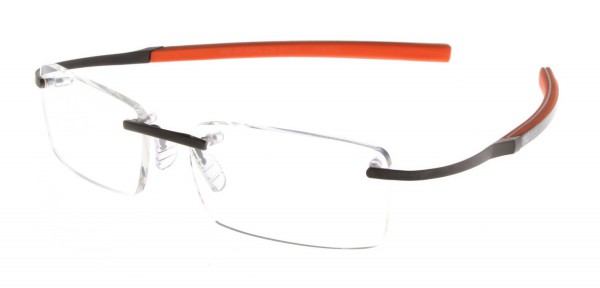 TAG Heuer REFLEX METALLIC TEMPLES 0342 Eyeglasses, Ruthenium / Carbon-Orange Temples (014)