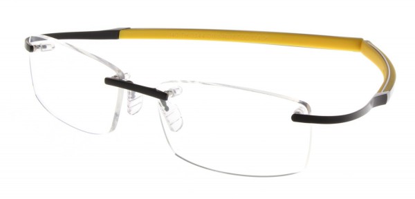 TAG Heuer REFLEX METALLIC TEMPLES 0344 Eyeglasses, Matte Black / Carbon-Yellow Temples (011)