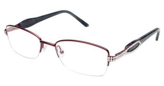 Jimmy Crystal Magnolia Eyeglasses, Burgundy