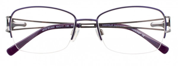EasyClip EC322 Eyeglasses, 080 - Satin Dark Purple & Onyx