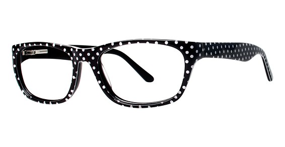Genevieve Dottie Eyeglasses, Black/White Dots