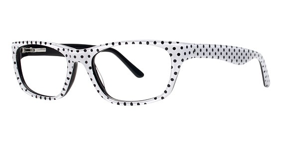 Genevieve Dottie Eyeglasses, White/Black Dots