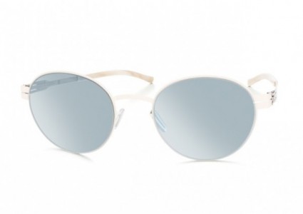 ic! berlin Claude Sunglasses, Off-White / Teal Mirrored