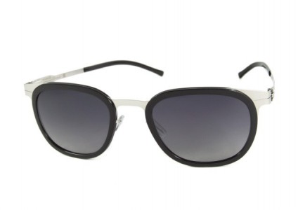 ic! berlin S3 Rummelsburg Sunglasses, Chrome-Obsidian / Black to Grey