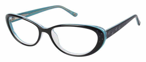 Lulu Guinness L880 Eyeglasses, Black/Turquoise (BLK)
