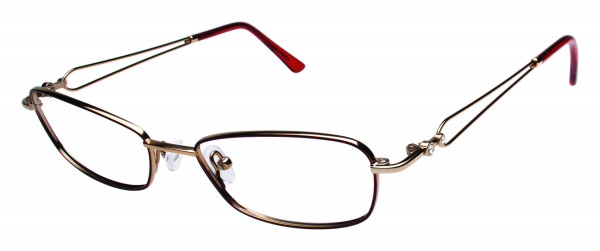 Tura R208 Eyeglasses, Gold/Burgundy (GLD)