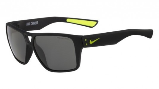 Nike NIKE CHARGER EV0762 Sunglasses, (001) MATTE BLACK/GREY LENS