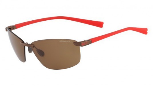 Nike NIKE EMERGENT EV0743 Sunglasses, 286 WALNUT/HYPER RED/BROWN LENS