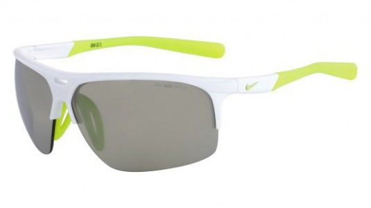 Nike RUN X2 S R EV0803 Sunglasses, 107 WH/VOLT/SMK SUPR SIL FL LENS