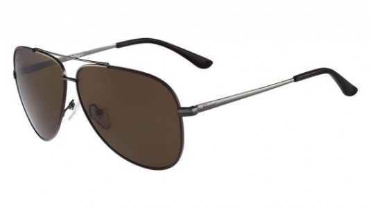 Ferragamo SF131S Sunglasses, (067) SHINY GUNMETAL W/COCOA