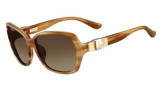 Ferragamo SF657SL Sunglasses, 260 STRIPED HONEY