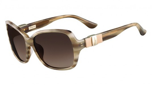 Ferragamo SF657SL Sunglasses, 279 STRIPED BEIGE