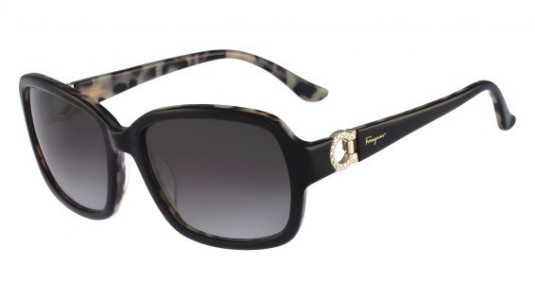 Ferragamo SF704SR Sunglasses, 006 BLACK/HAVANA