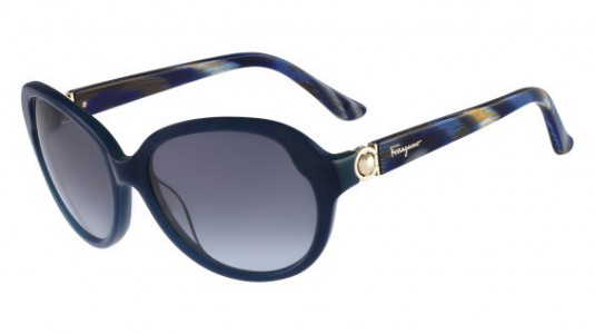 Ferragamo SF708S Sunglasses, 416 PETROL BLUE