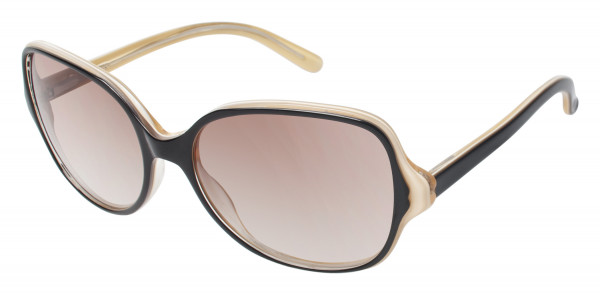 Lulu Guinness L112 Sunglasses, Black/Tan (BLK)