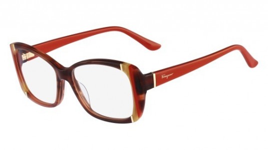 Ferragamo SF2682 Eyeglasses, (216) STRIPED BROWN