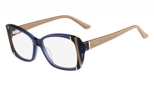 Ferragamo SF2682 Eyeglasses, (424) CRYSTAL BLUE