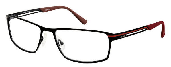 Seiko Titanium T6002 Eyeglasses, 94A Semi matt Black / Red