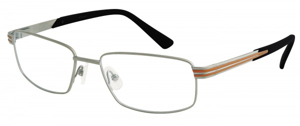 Seiko Titanium T6003 Eyeglasses, 63E Semi Matte Silver / Brown Orange