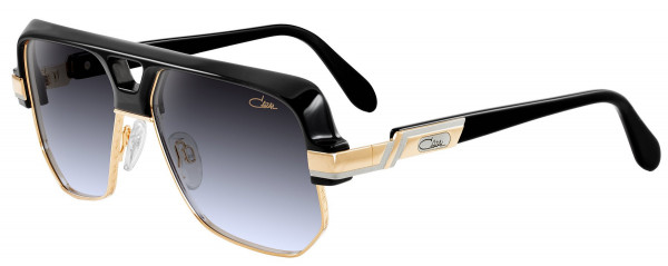 Cazal Cazal Legends 672 sun Sunglasses, 001 Black-Gold/Grey Gradient Lenses