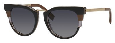 Fendi Fendi 0063/S Sunglasses, 0MVB(HD) Black Gray Caramel