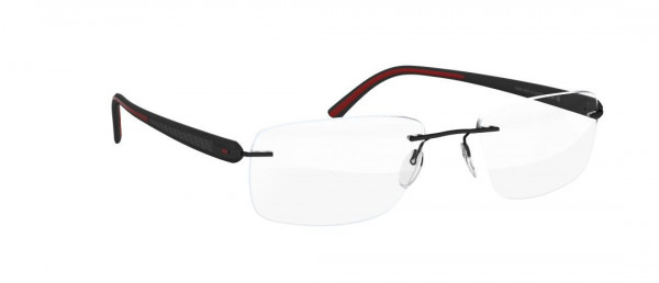 Silhouette Carbon T1 5374 Eyeglasses, 6054 Black Red