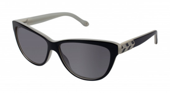 Lulu Guinness L114 Sunglasses, Black/Ivory (BLK)