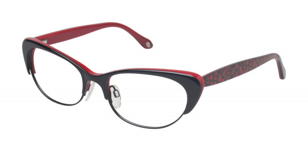 Lulu Guinness L766 Eyeglasses, Black/Red (BLA)
