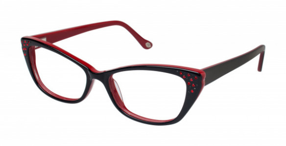 Lulu Guinness L884 Eyeglasses, Black/Red (BLA)