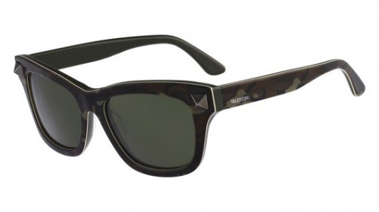 Valentino V656SC Sunglasses, (316) BRUSH WOOD/ARMY GREEN