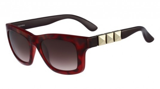 Valentino V691S Sunglasses, (649) RED HAVANA
