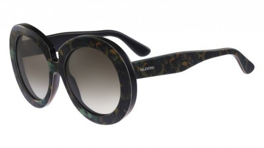 Valentino V707SB Sunglasses, (962) CAMOU BUTTERFLY ARMY GREEN