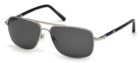 Montblanc MB-508S Sunglasses, 16A - Shiny Palladium / Smoke