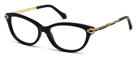 Roberto Cavalli ALKALUROPS Eyeglasses, 001 - Shiny Black