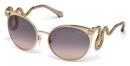 Roberto Cavalli MENKALINAN Sunglasses, 28F - Shiny Rose Gold / Gradient Brown