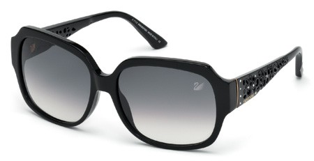 Swarovski DESIREÈ Sunglasses, 01B - Shiny Black / Gradient Smoke
