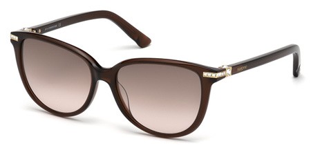 Swarovski EDITH Sunglasses, 48F - Shiny Dark Brown / Gradient Brown