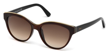 Tod's TO-0129 Sunglasses, 56F - Havana/other / Gradient Brown