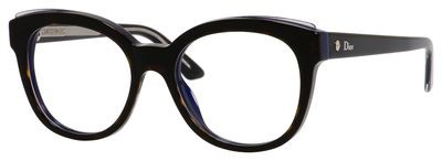 Christian Dior Dior Montaigne 4 Eyeglasses, 0G8A(00) Havana Crystal Blue Black