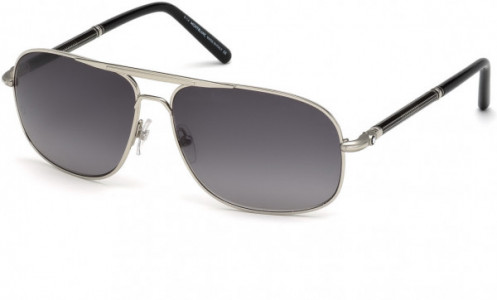 Montblanc MB513S Sunglasses, 16B - Shiny Palladium / Gradient Smoke