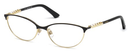Swarovski FIONA Eyeglasses, 01A - Shiny Black / Smoke