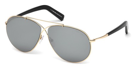 Tom Ford EVA Sunglasses, 28Q - Shiny Rose Gold / Green Mirror